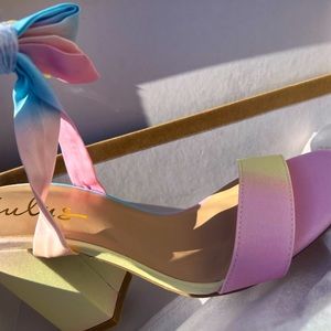 Lulus rainbow wrap up sandal - brand new